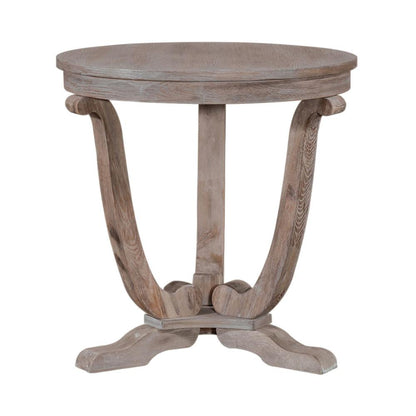 Greystone Mill End Table in Stone White Wash w/ Wirebrush Distressing