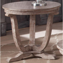 Greystone Mill End Table in Stone White Wash w/ Wirebrush Distressing