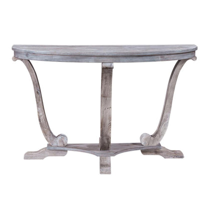 Greystone Mill Sofa Table in Stone White Wash w/ Wirebrush Distressing