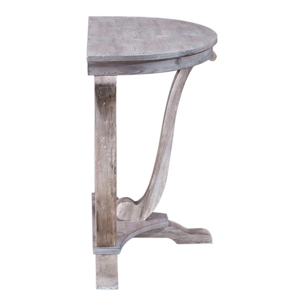 Greystone Mill Sofa Table in Stone White Wash w/ Wirebrush Distressing