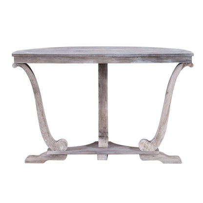 Greystone Mill Sofa Table in Stone White Wash w/ Wirebrush Distressing
