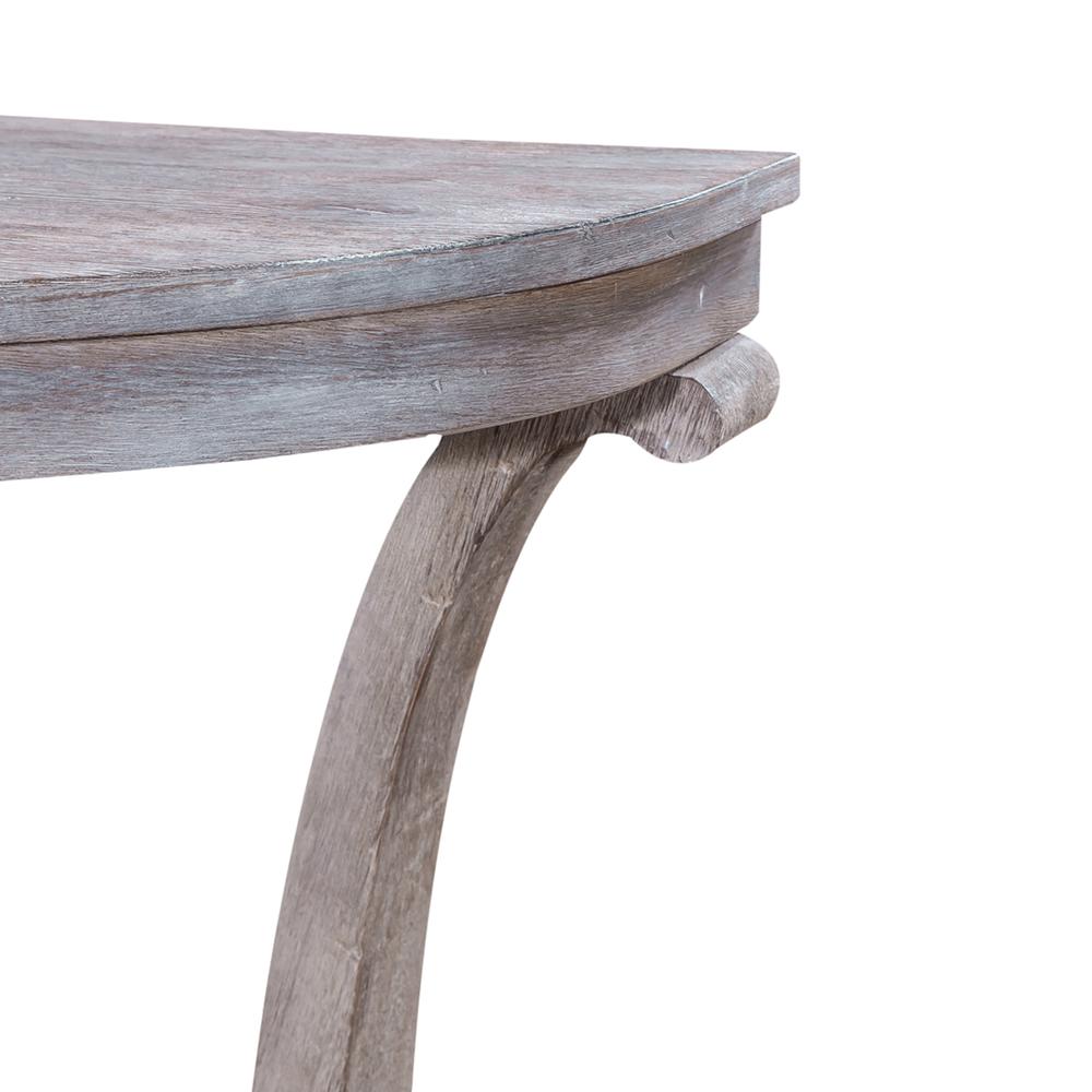 Greystone Mill Sofa Table in Stone White Wash w/ Wirebrush Distressing
