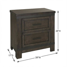 Rustic Nightstand in Rock Beaten Brown with Saw Cuts for Bedroom Decor
