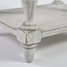 Antique White Bedroom Nightstand with Chestnut Top and Single Drawer