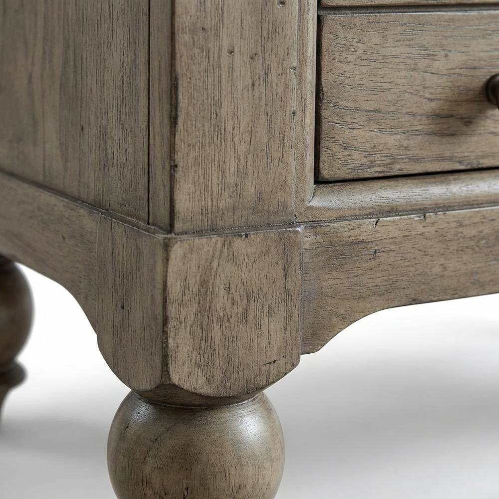Dusty Taupe Bedside Chest with Charging Station and Modern Design