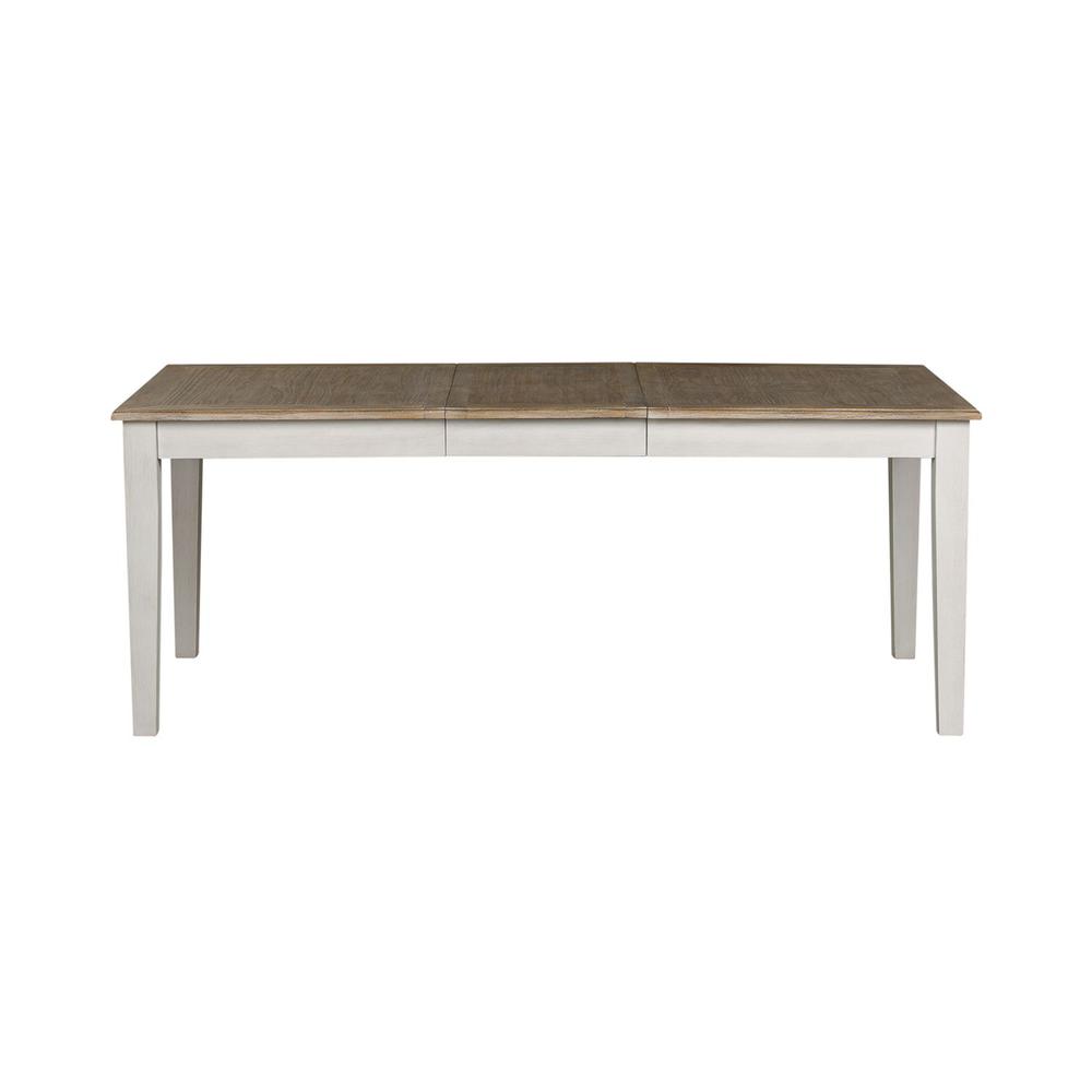 Summerville Rectangular Leg Table in Soft White Wash w/ Wirebrushed Gray Top