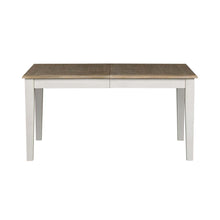 Summerville Rectangular Leg Table in Soft White Wash w/ Wirebrushed Gray Top