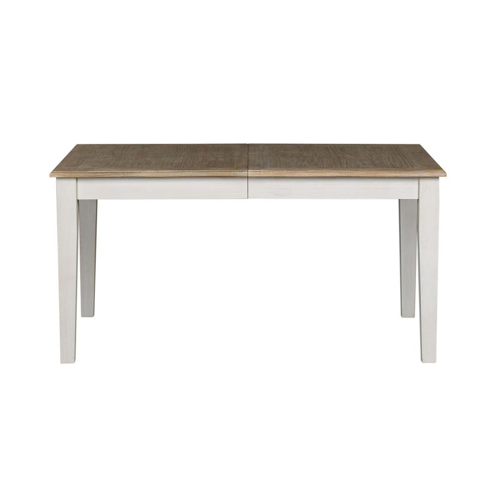 Summerville Rectangular Leg Table in Soft White Wash w/ Wirebrushed Gray Top