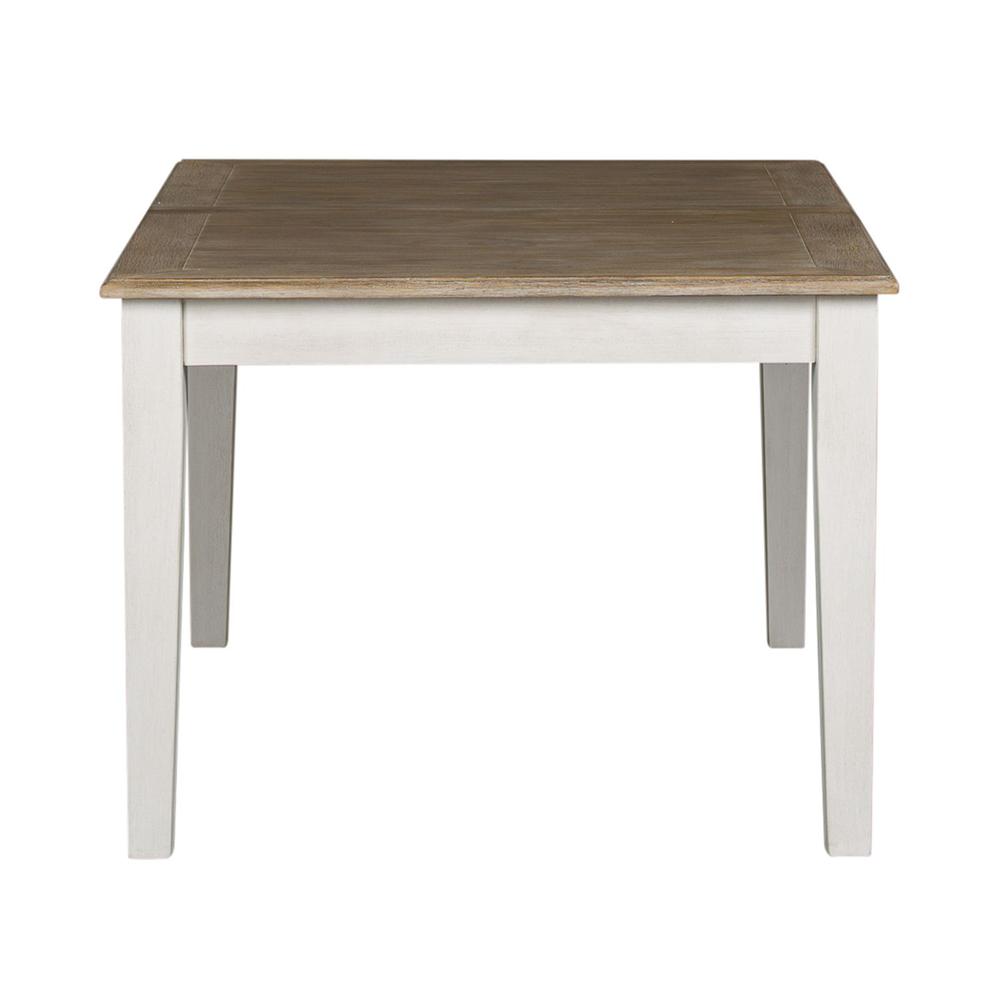 Summerville Rectangular Leg Table in Soft White Wash w/ Wirebrushed Gray Top