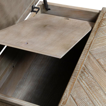 Parkland Falls Square Lift Top Cocktail Table in Weathered Taupe
