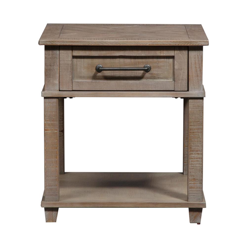 Parkland Falls Rectangular End Table in Weathered Taupe