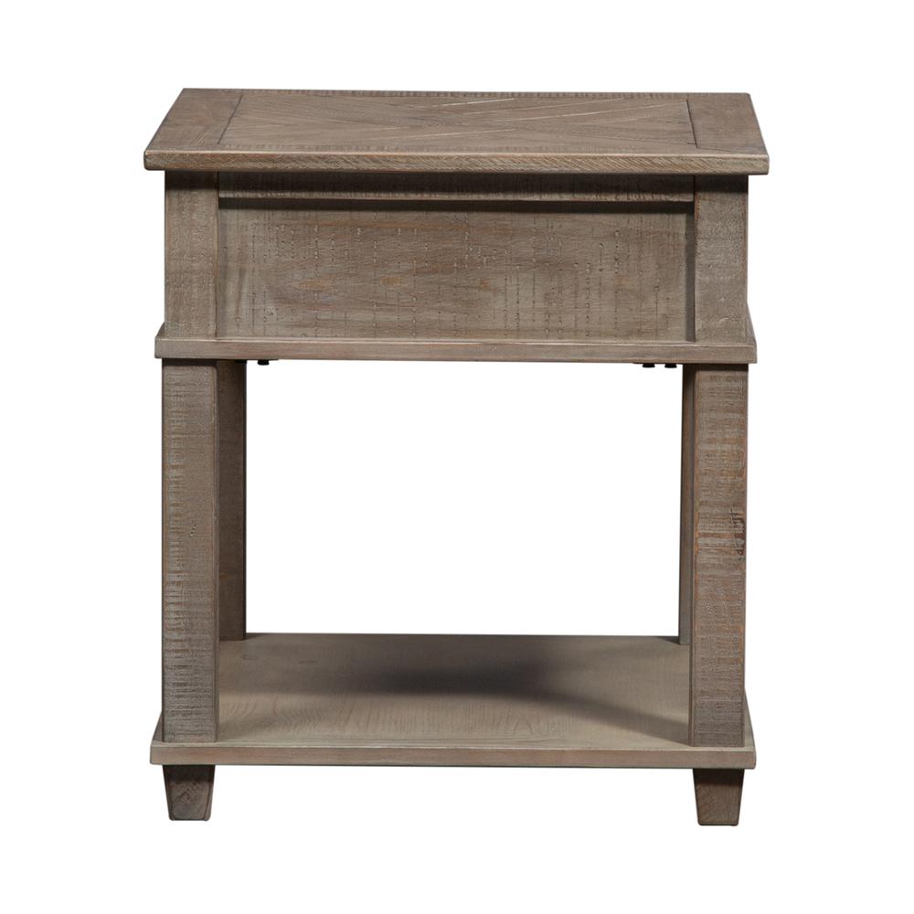 Parkland Falls Rectangular End Table in Weathered Taupe