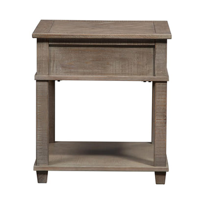 Parkland Falls Rectangular End Table in Weathered Taupe