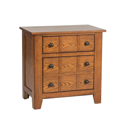 Grandpas Cabin Night Stand in Aged Oak