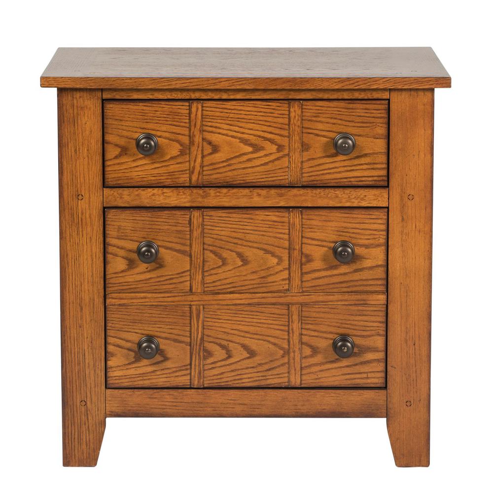 Grandpas Cabin Night Stand in Aged Oak