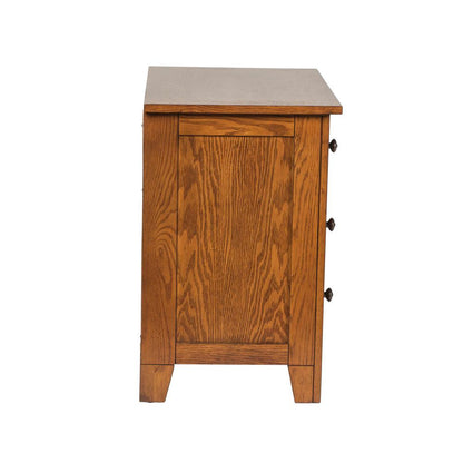 Grandpas Cabin Night Stand in Aged Oak