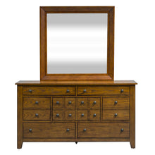 Grandpas Cabin Dresser & Mirror in Aged Oak