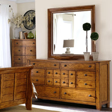 Grandpas Cabin Dresser & Mirror in Aged Oak
