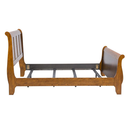 Grandpas Cabin King Sleigh Bed in Aged Oak