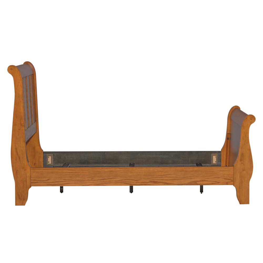 Grandpas Cabin Twin Sleigh Bed in Aged Oak