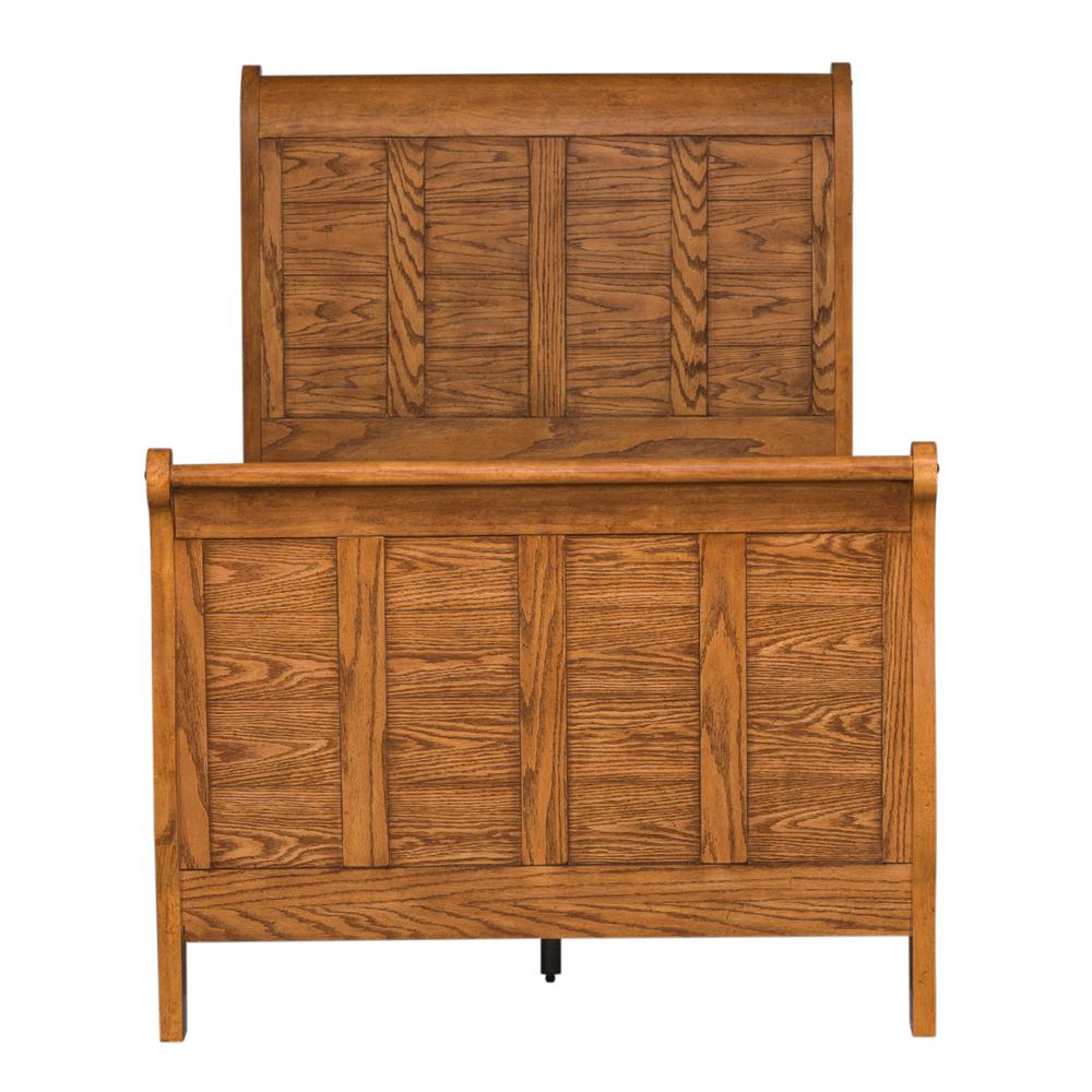 Grandpas Cabin Twin Sleigh Bed in Aged Oak