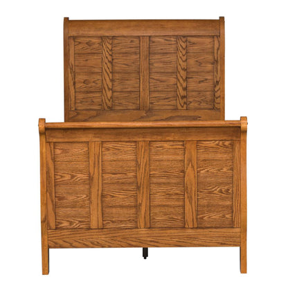 Grandpas Cabin Twin Sleigh Bed in Aged Oak