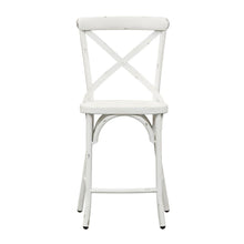 Vintage Series X Back Counter Chair - Antique White in Distressed Metal