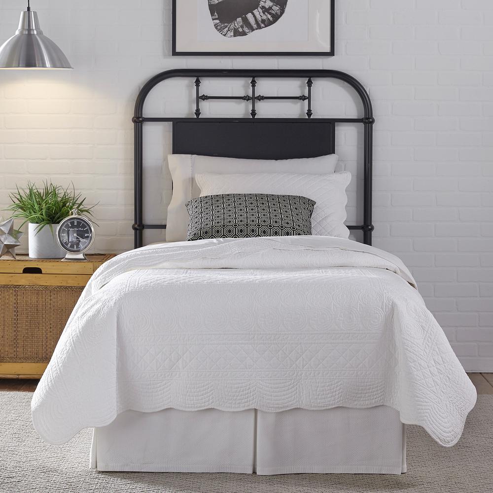 Vintage Series Twin Metal Headboard - Black in Distressed Metal