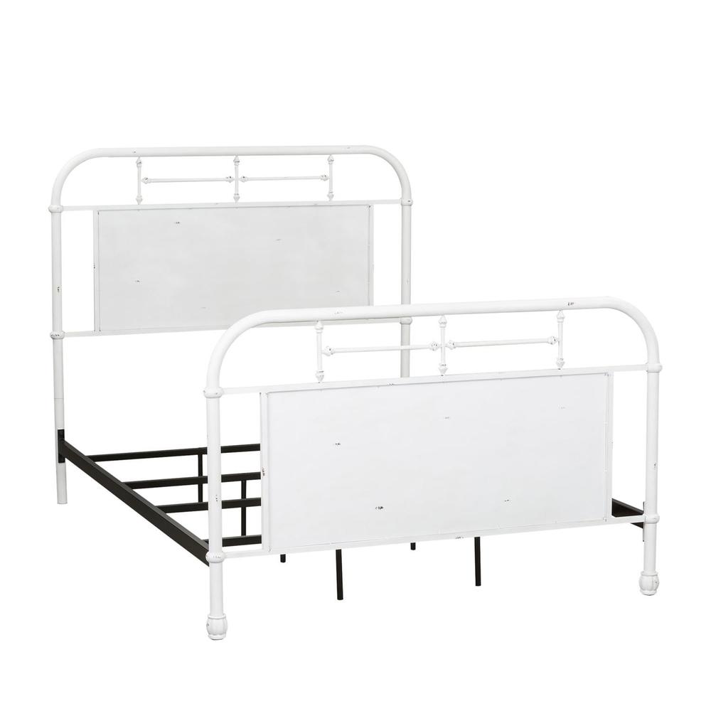 Vintage Series Twin Metal Bed - Antique White in Distressed Metal