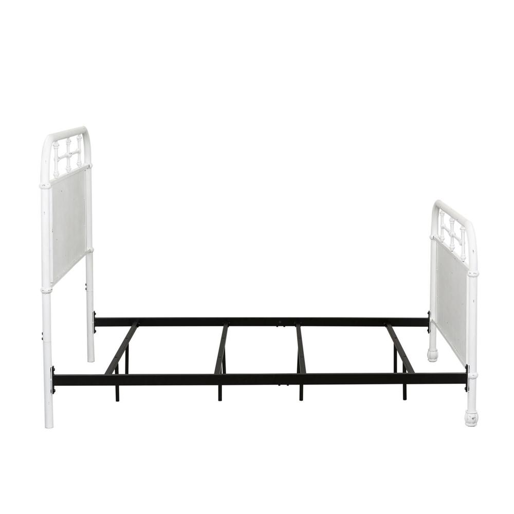 Vintage Series Twin Metal Bed - Antique White in Distressed Metal