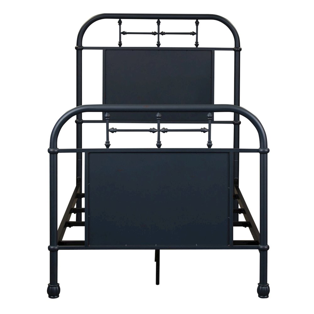 Vintage Series Twin Metal Bed - Navy in Distressed Metal