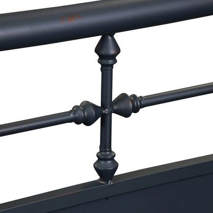Vintage Series Twin Metal Bed - Navy in Distressed Metal