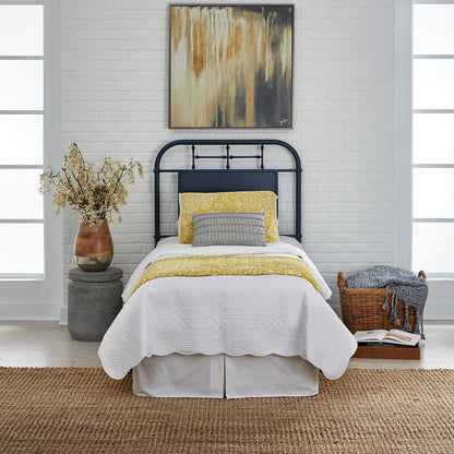 Vintage Series Twin Metal Headboard - Navy in Distressed Metal