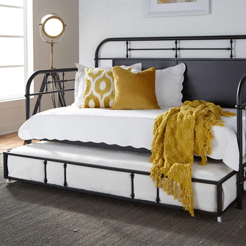 Vintage Series Twin Metal Trundle - Black in Distressed Metal