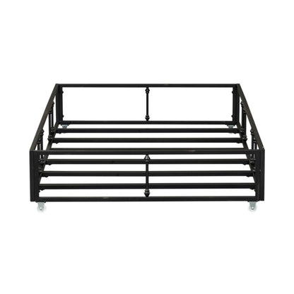 Vintage Series Twin Metal Trundle - Black in Distressed Metal