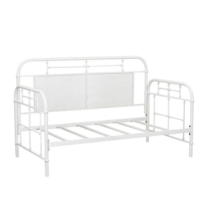 Vintage Series Twin Metal Day Bed - Antique White in Distressed Metal