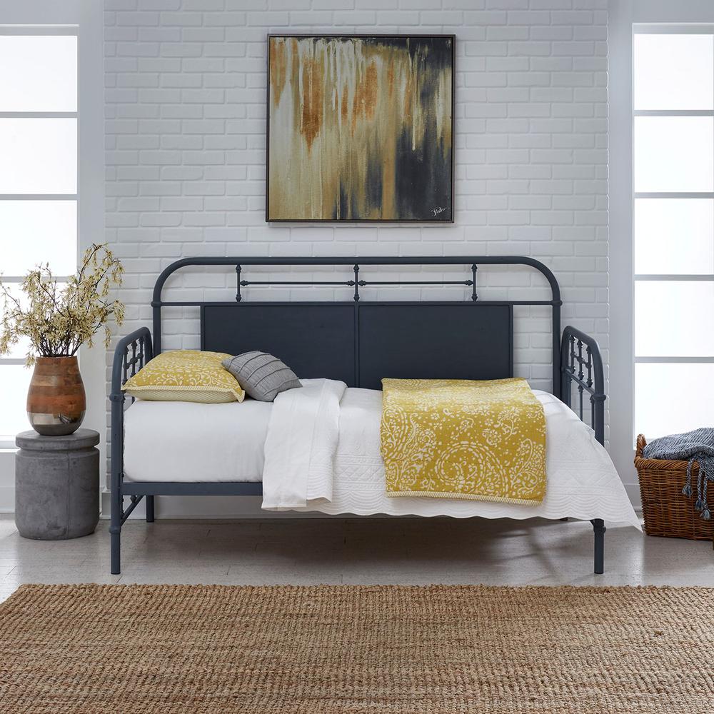 Vintage Series Twin Metal Day Bed - Navy in Distressed Metal