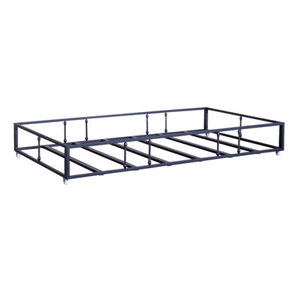 Vintage Series Twin Metal Trundle with Casters - Navy Distressed Metal