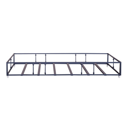 Vintage Series Twin Metal Trundle with Casters - Navy Distressed Metal