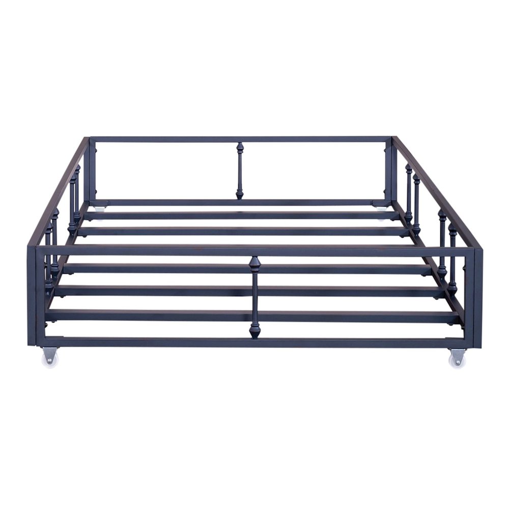 Vintage Series Twin Metal Trundle with Casters - Navy Distressed Metal