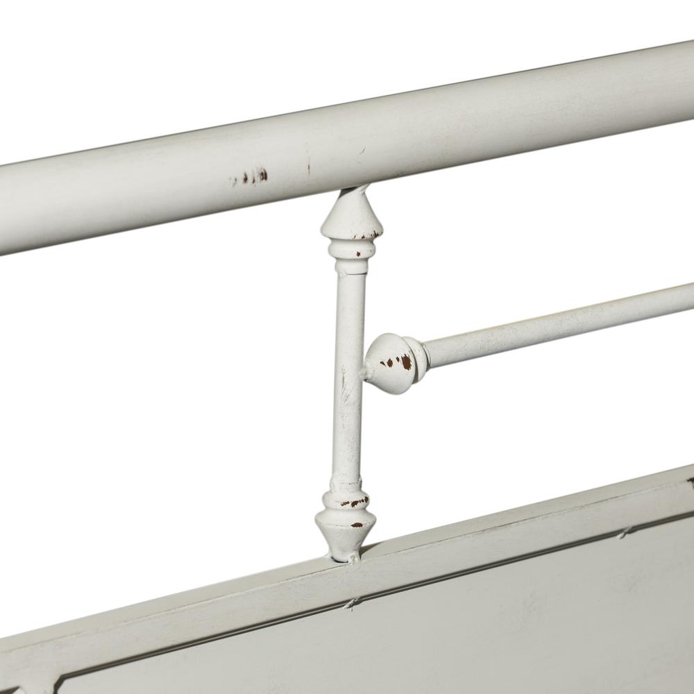 Vintage Series Queen Metal Bed - Antique White in Distressed Metal