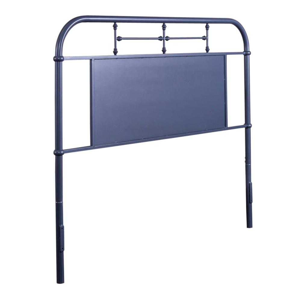 Vintage Series Queen Metal Headboard - Navy in Distressed Metal