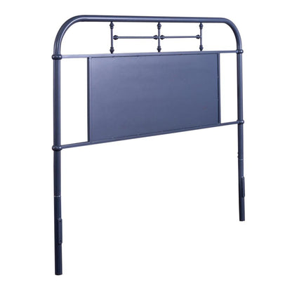 Vintage Series Queen Metal Headboard - Navy in Distressed Metal