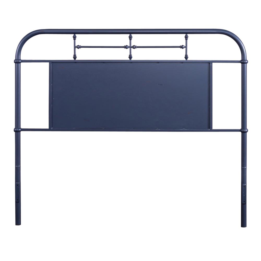 Vintage Series Queen Metal Headboard - Navy in Distressed Metal