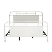 Vintage Series King Metal Bed - Antique White in Distressed Metal