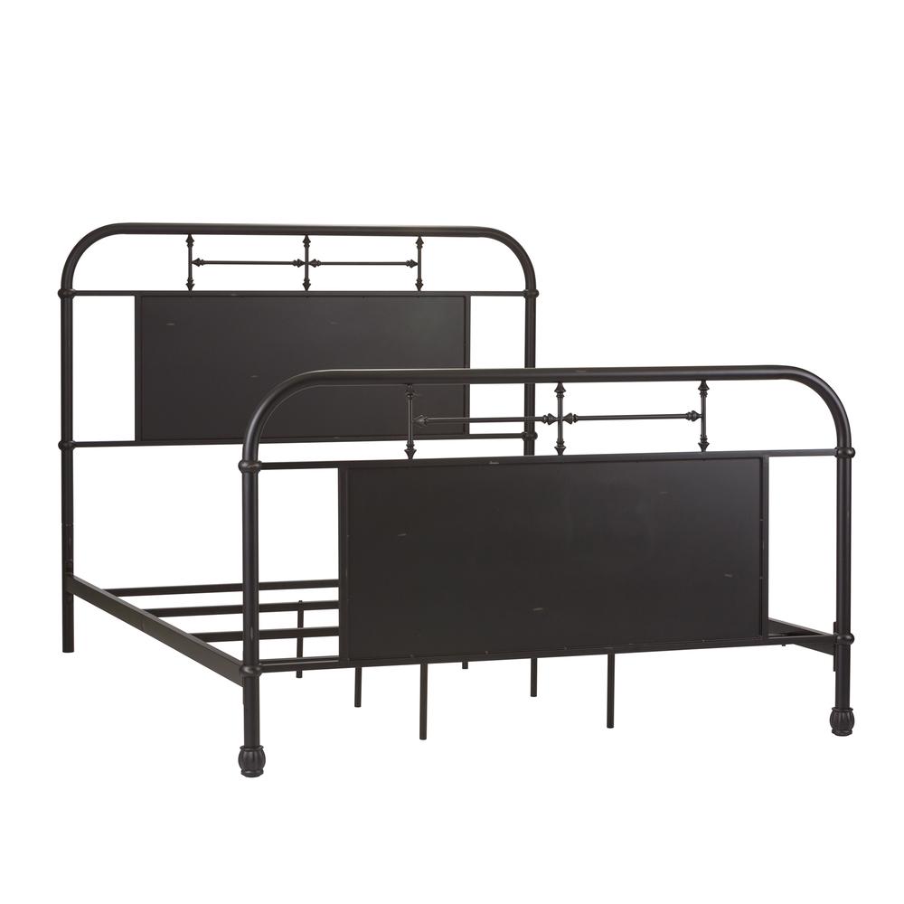 Vintage Series King Metal Bed - Black in Distressed Metal