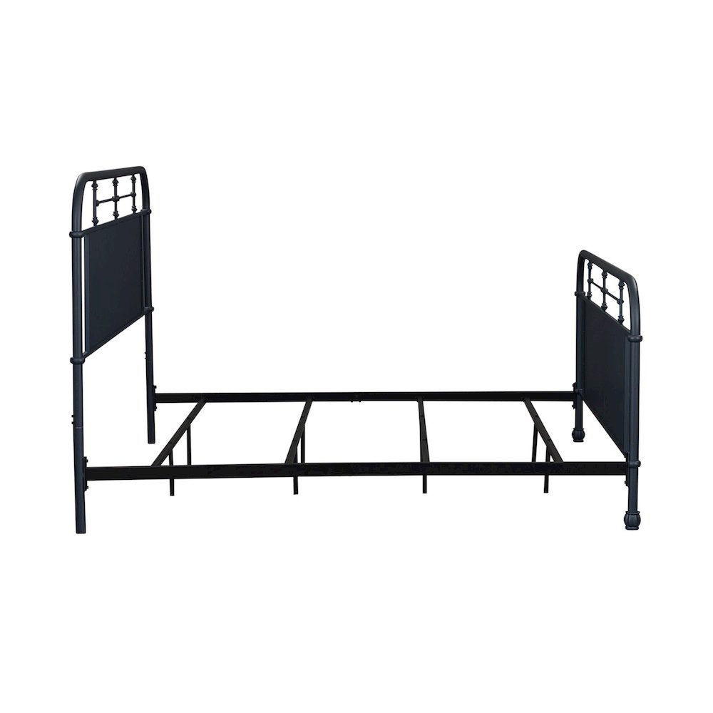 Vintage Series King Metal Bed- Navy in Distressed Metal