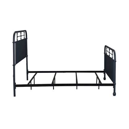 Vintage Series King Metal Bed- Navy in Distressed Metal