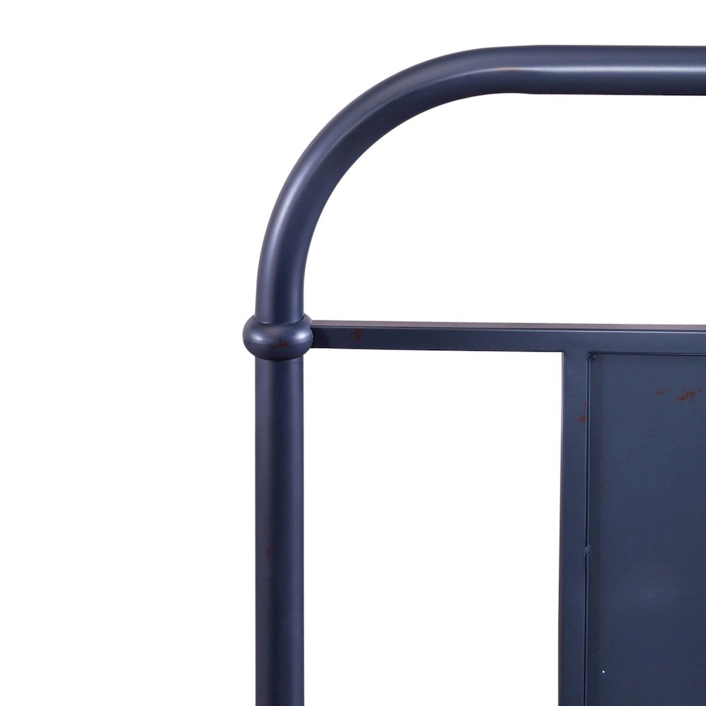 Vintage Series King Metal Headboard - Navy in Distressed Metal