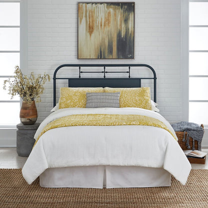 Vintage Series King Metal Headboard - Navy in Distressed Metal